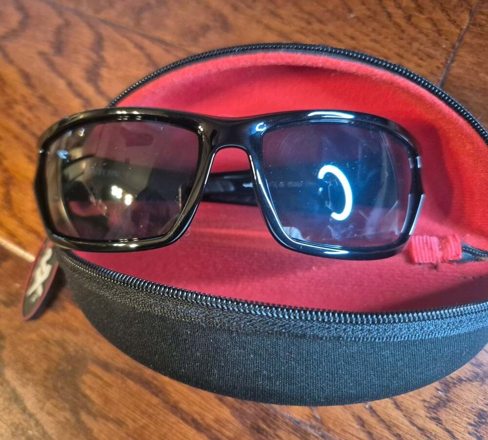 Wiley X WX CE Gloss Black Safety Sunglasses Lantern Smoke Lens Z87-2 Frame Case